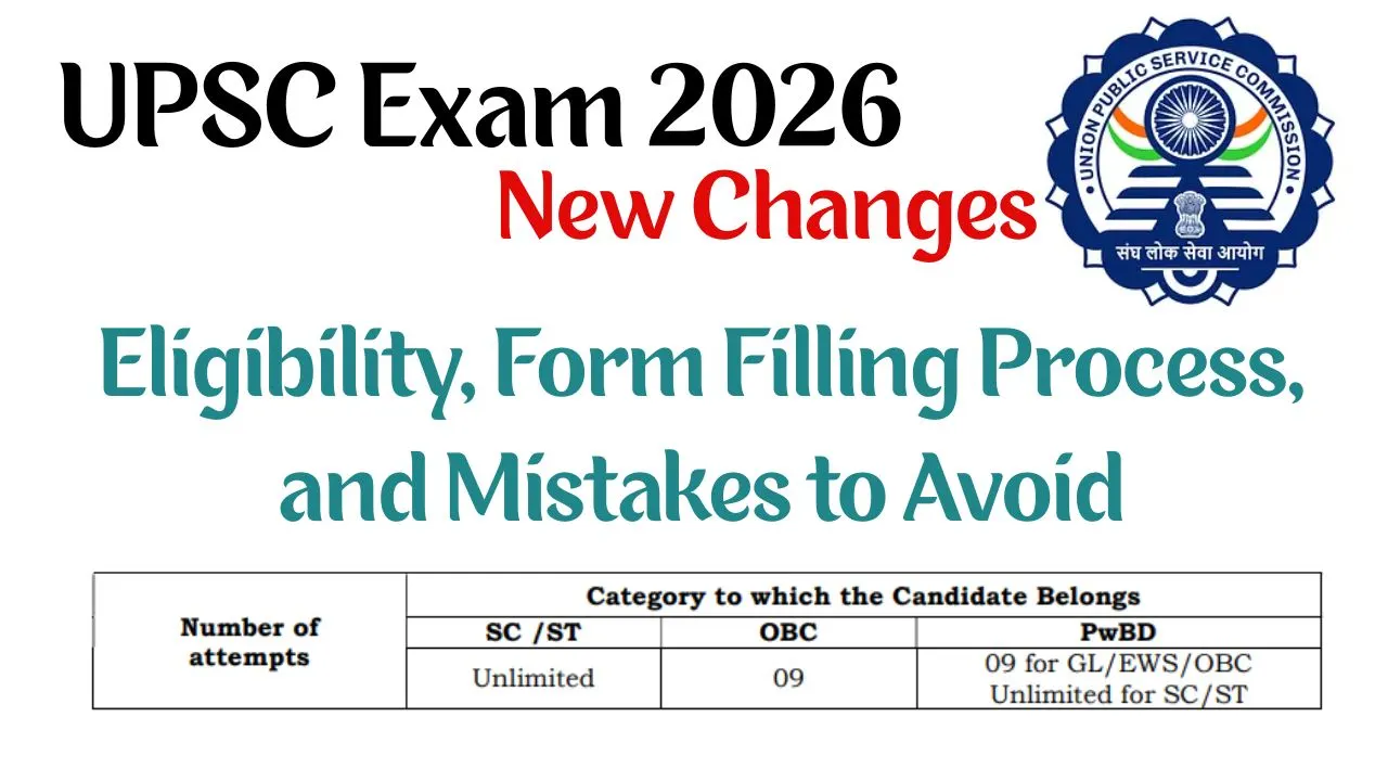 UPSC Exam 2026 New Changes, Eligibility, Form Filling Process, and Mistakes to Avoid